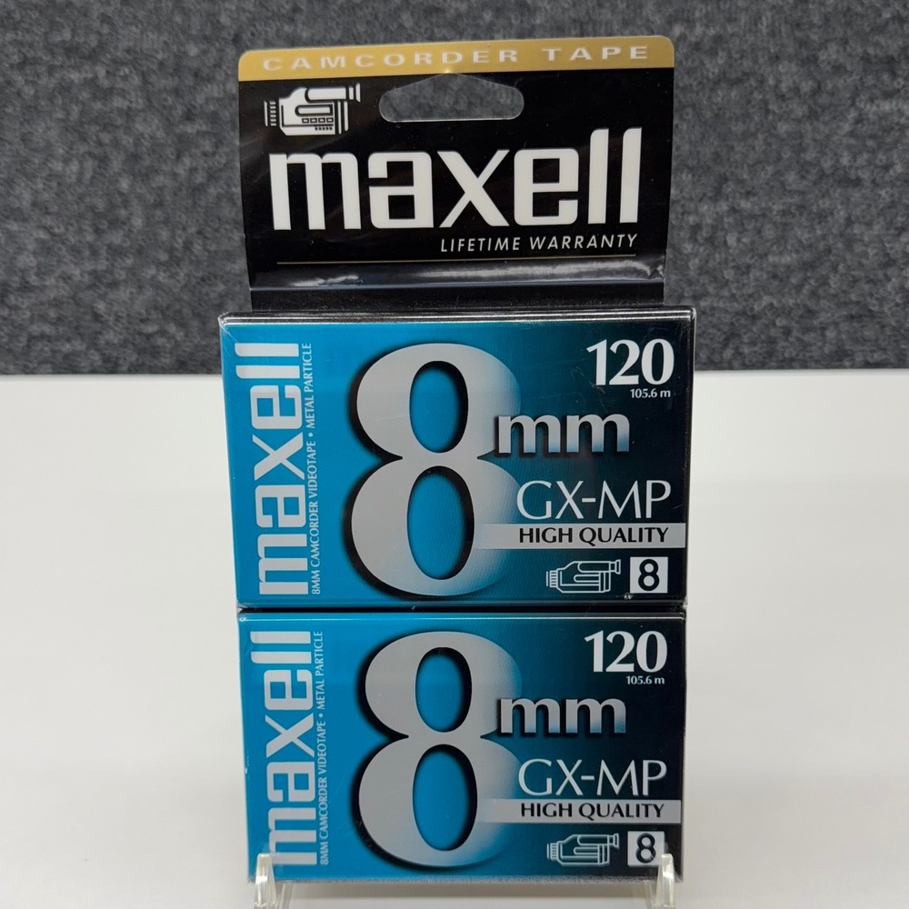 Maxell GX-MP 120 8mm Camcorder Video  Tape 2 Pack New Sealed High Quality 120min
